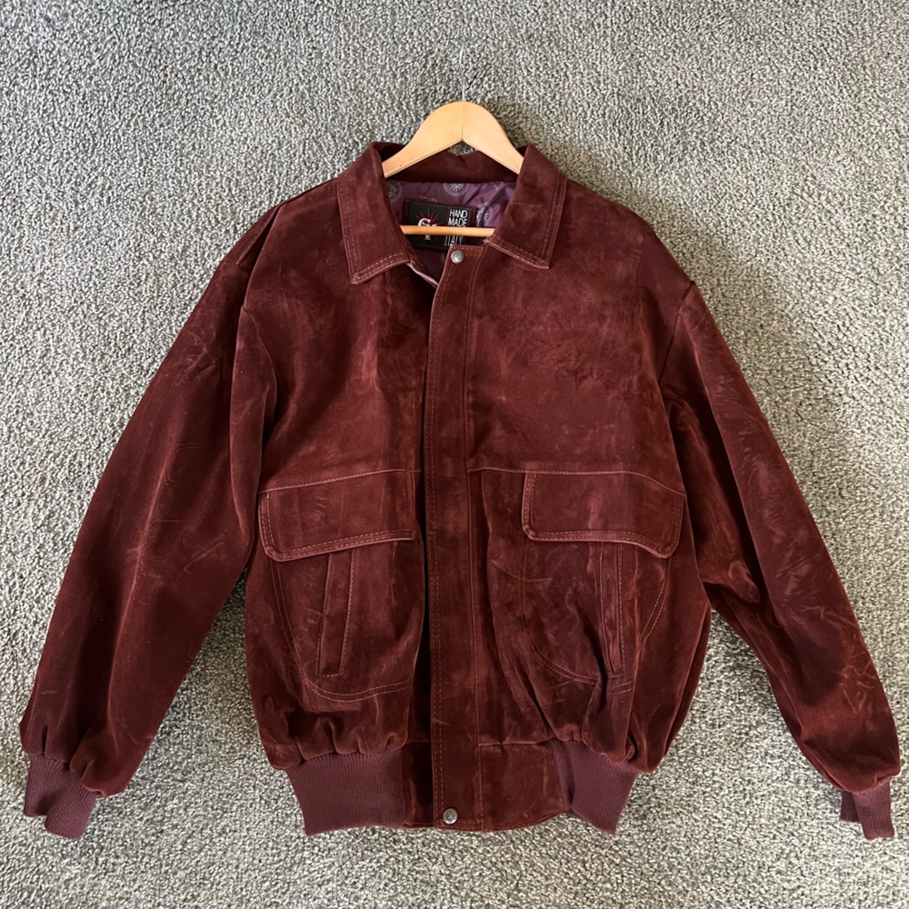 Gianni Versace 90s Suede Leather Bomber Jacket